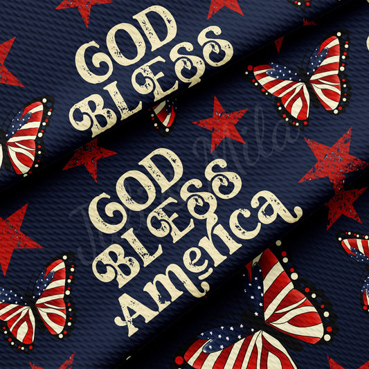 God Bless America 4th of July Bullet Textured Fabric AA1501