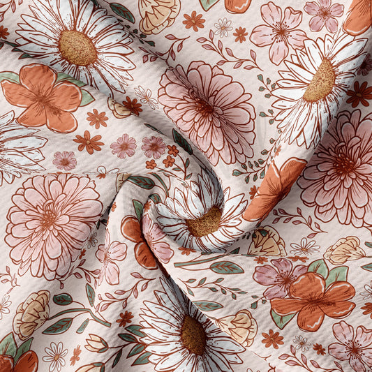 Floral Bullet Textured Fabric by the yard AA1575