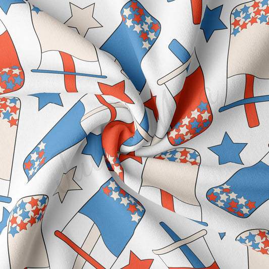 4th of July Patriotic Fabric Double Brushed Polyester DBP1608