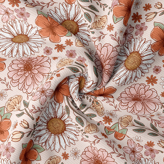 Floral Rib Knit Fabric RBK1575