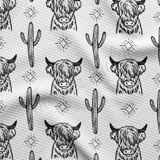 Boho Western Cactus Bullet Textured Fabric by the yard AA1591