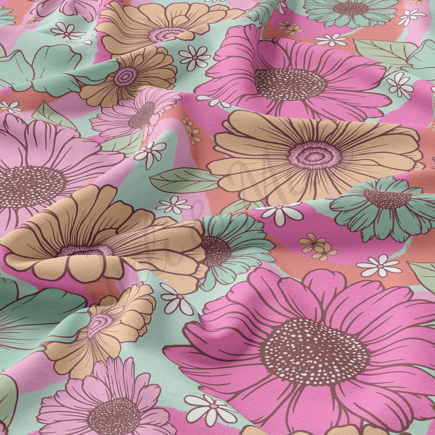 Floral Fabric Double Brushed Polyester Fabric DBP1607