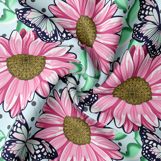 Floral Rib Knit Fabric RBK1567