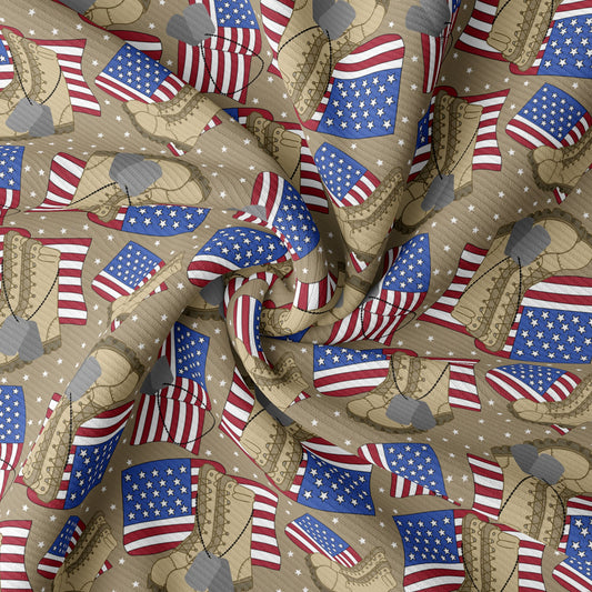 Rib Knit Fabric RBK1603 4th of July Patriotic