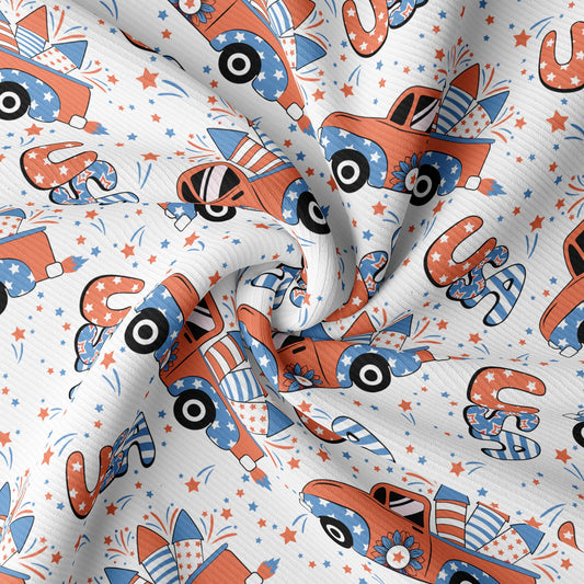 Rib Knit Fabric RBK1614 4th of July Patriotic