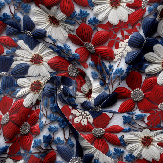 Embroidery Printed Liverpool Bullet Textured Fabric AA1787