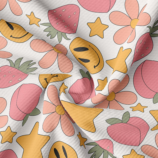 Peach Summer Bullet Textured Fabric AA1827