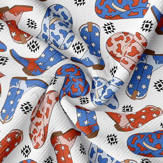 4th of July Patriotic Bullet Textured Fabric AA1782