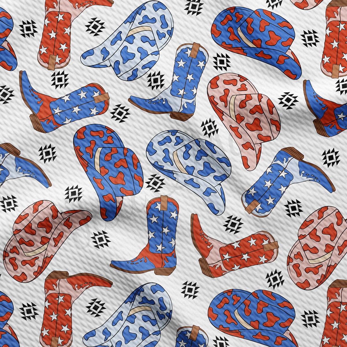 4th of July Patriotic Bullet Textured Fabric AA1782