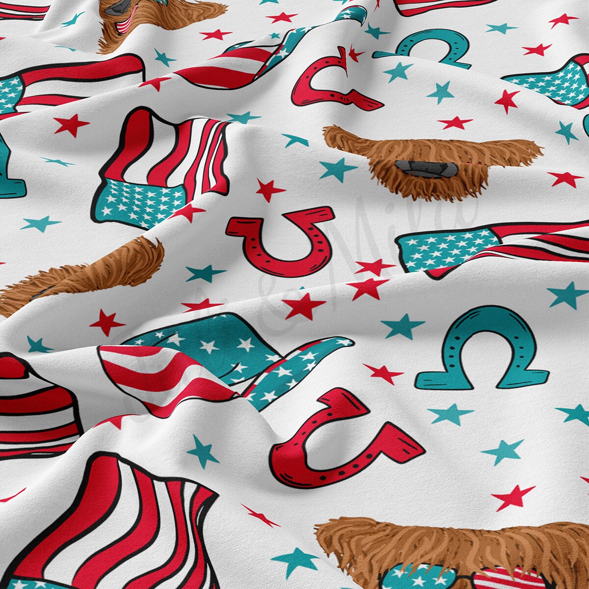 4th of July Patriotic Double Brushed Polyester Fabric DBP1808