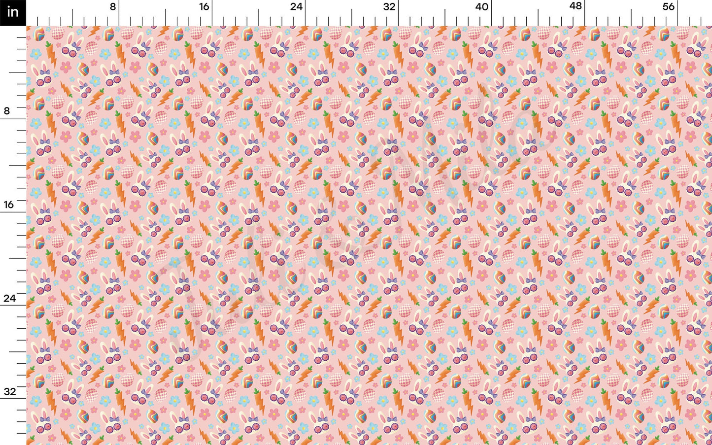 100% Cotton Fabric By the Yard Printed in USA Cotton Sateen - Cotton bunnies СTN1885