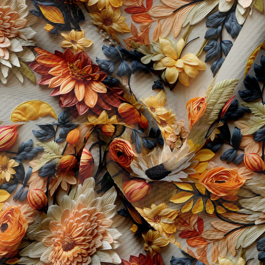Bullet Textured Fabric AA1917 flowers Embroidery