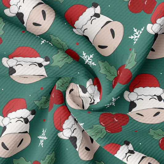 Cow Christmas Bullet Textured Fabric AA1904