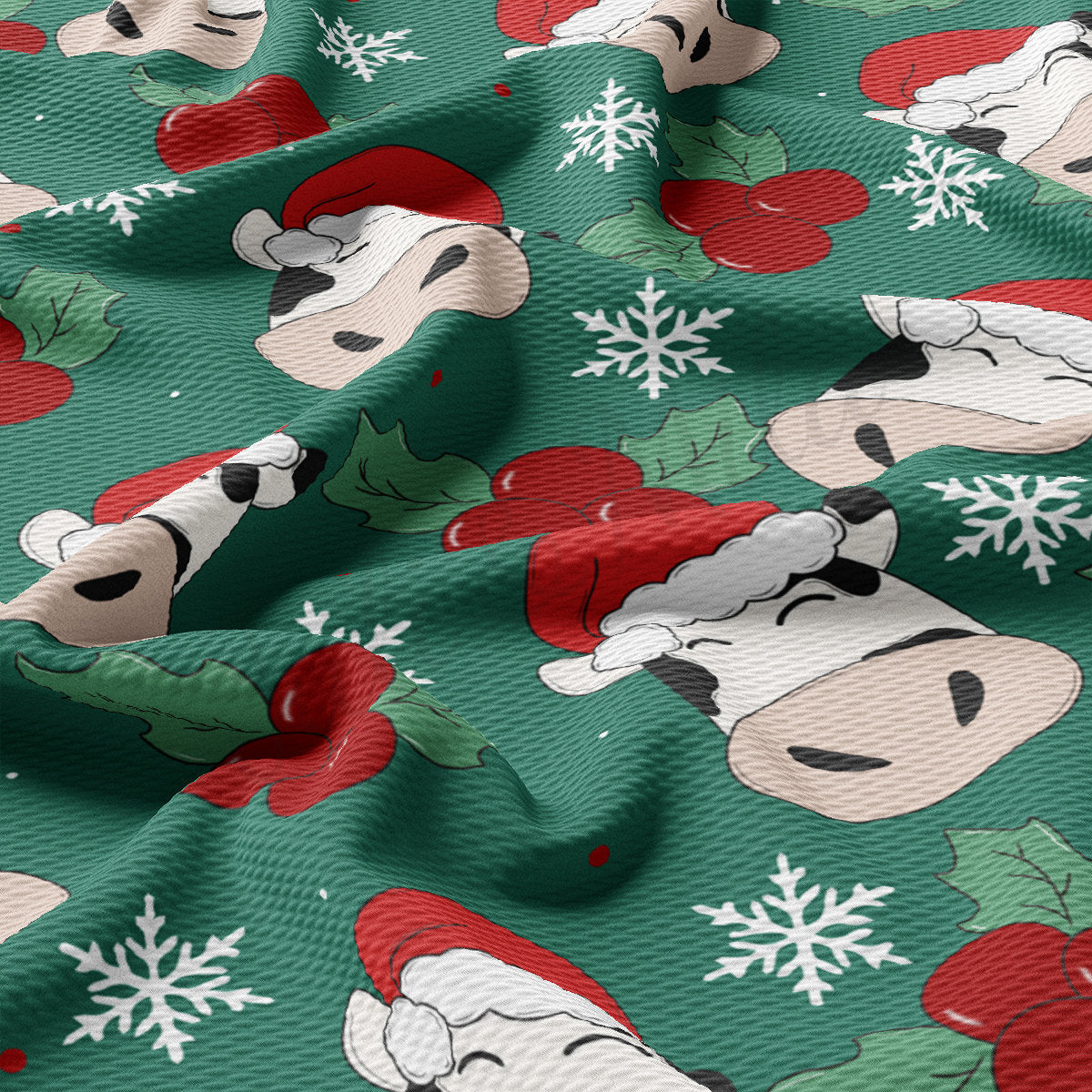 Cow Christmas Bullet Textured Fabric AA1904