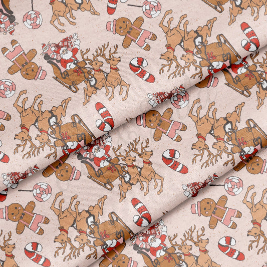 100% Cotton Fabric By the Yard Printed in USA Cotton Sateen - Cotton Christmas СTN1883
