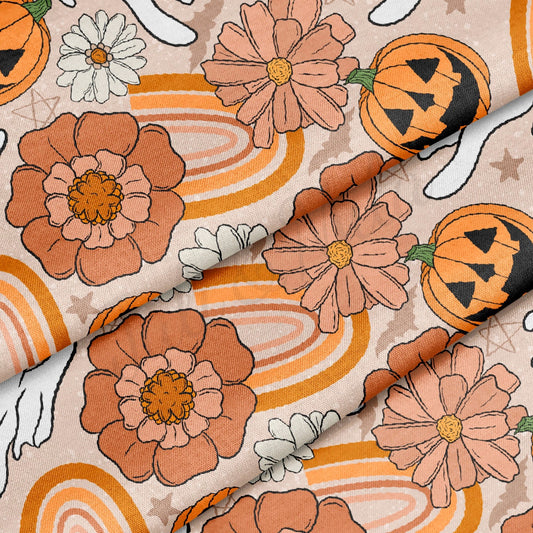 100% Cotton Fabric By the Yard Printed in USA Cotton Sateen - Cotton Halloween СTN1889