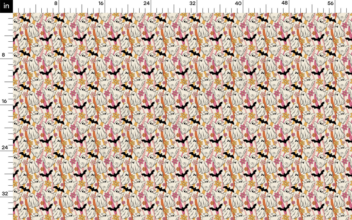 100% Cotton Fabric By the Yard Printed in USA Cotton Sateen - Cotton Halloween СTN1871