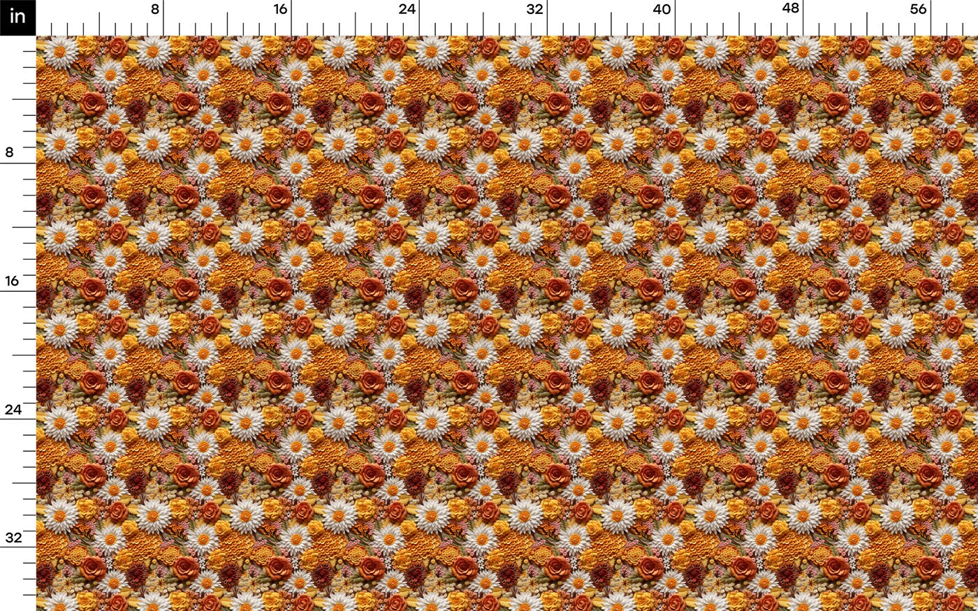 Autumn Fall Halloween Bullet Textured Fabric AA1935