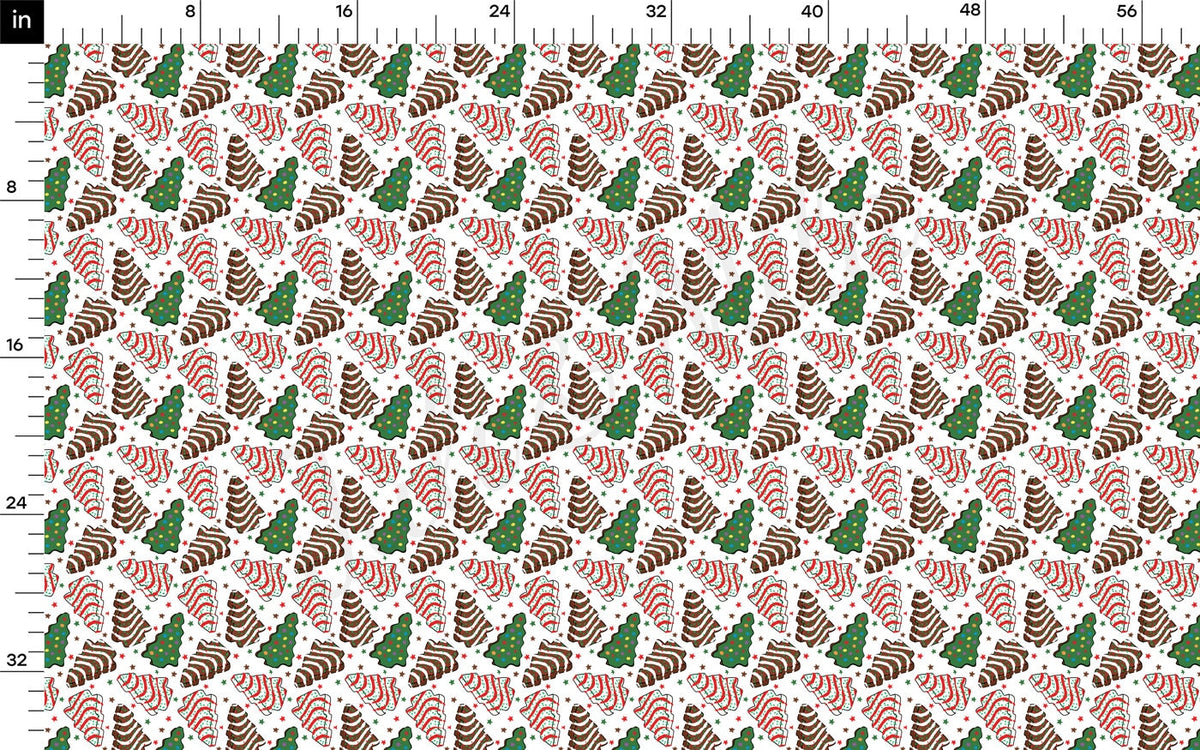 100% Cotton Fabric By the Yard Printed in USA Cotton Sateen - Cotton Printed СTN19734 christmas cakes