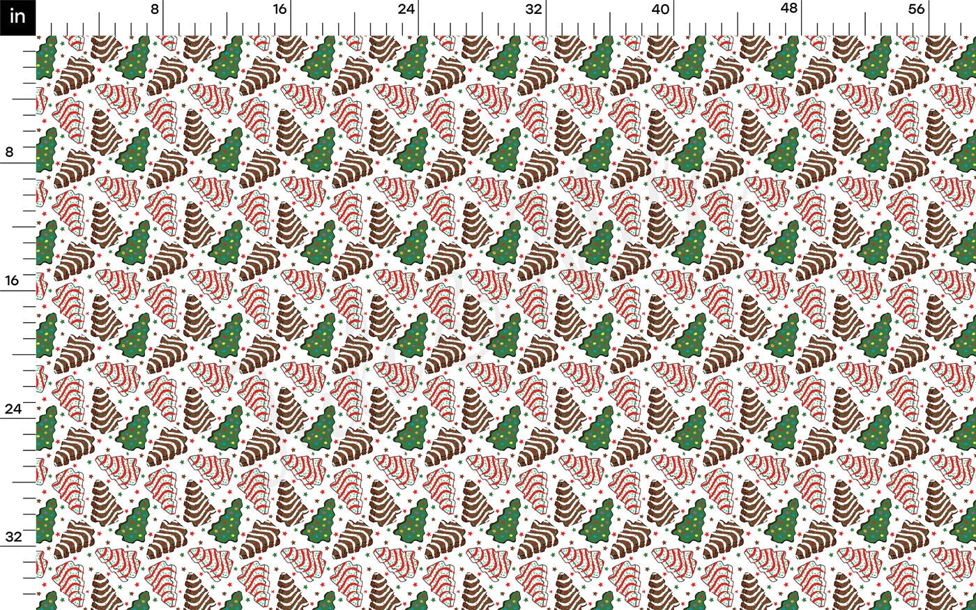Christmas Cakes Rib Knit Fabric RBK1974