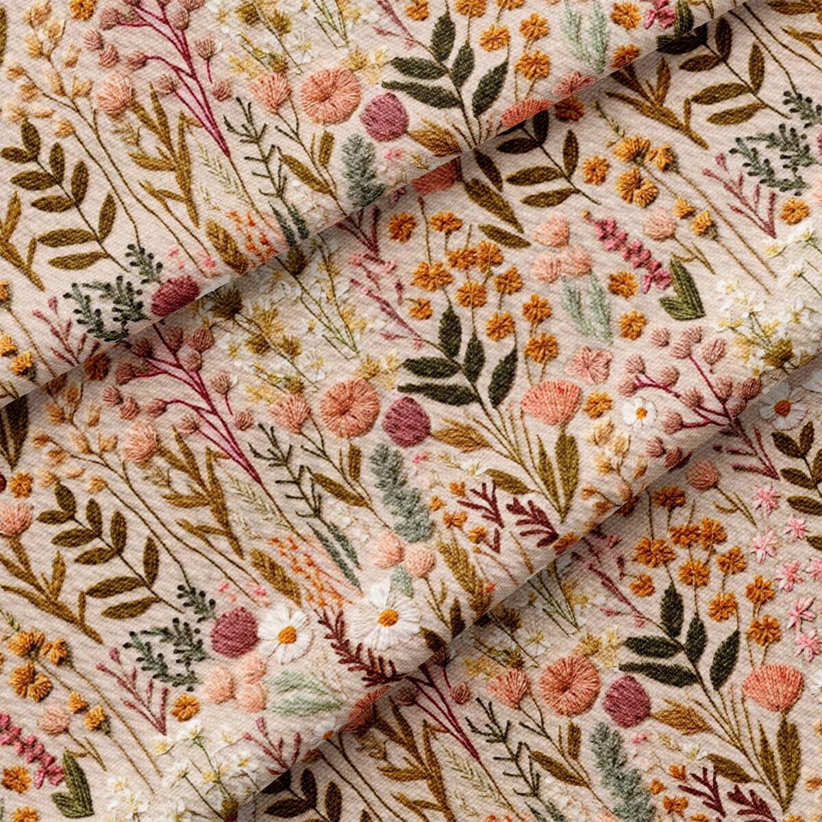 Floral Embroidery Print Floral Bullet Fabric AA1979
