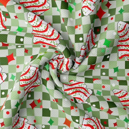 Christmas Cakes Rib Knit Fabric RBK1973