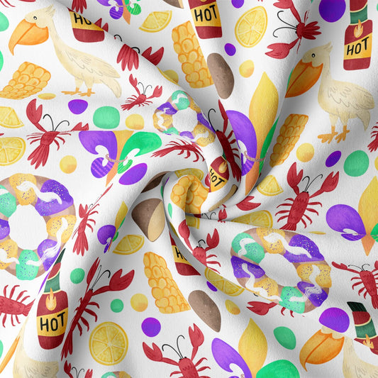 DBP Fabric Double Brushed Polyester DBP2123 Mardi Gras