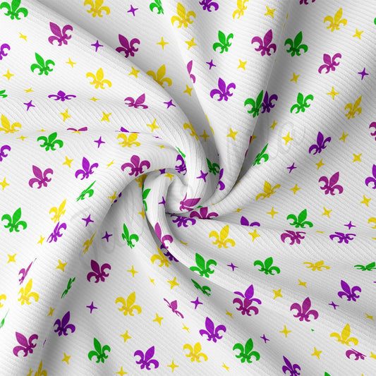 Rib Knit Fabric RBK2345 Mardi Gras