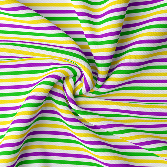 Rib Knit Fabric RBK2355 Mardi Gras