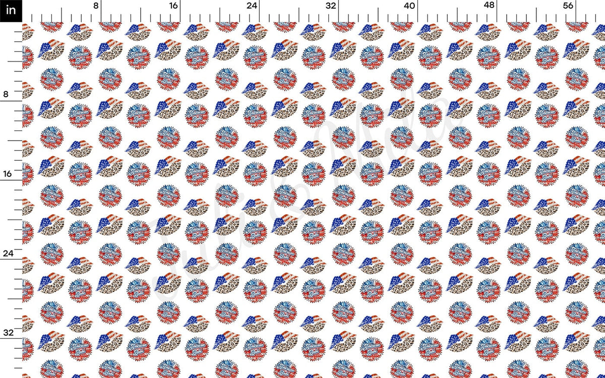 100% Cotton Fabric By the Yard Printed in USA Cotton Sateen - Cotton СTN1370 4th of July Patriotic