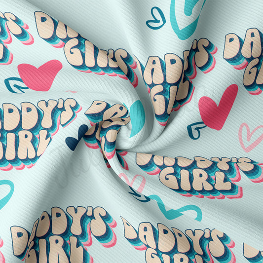 Rib Knit Fabric RBK2499 Daddy's Girl