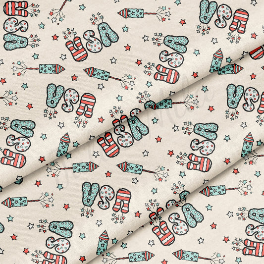 100% Cotton Fabric CTN2609 Patriotic 4th of July