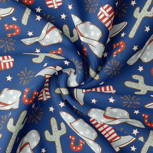 Rib Knit Fabric RBK2611 4th of July Patriotic