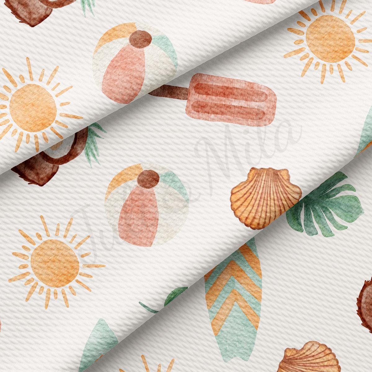 a watercolor painting of seashells and palm leaves