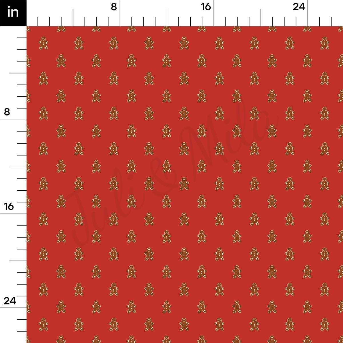 a ruler with a red and gold pattern on it