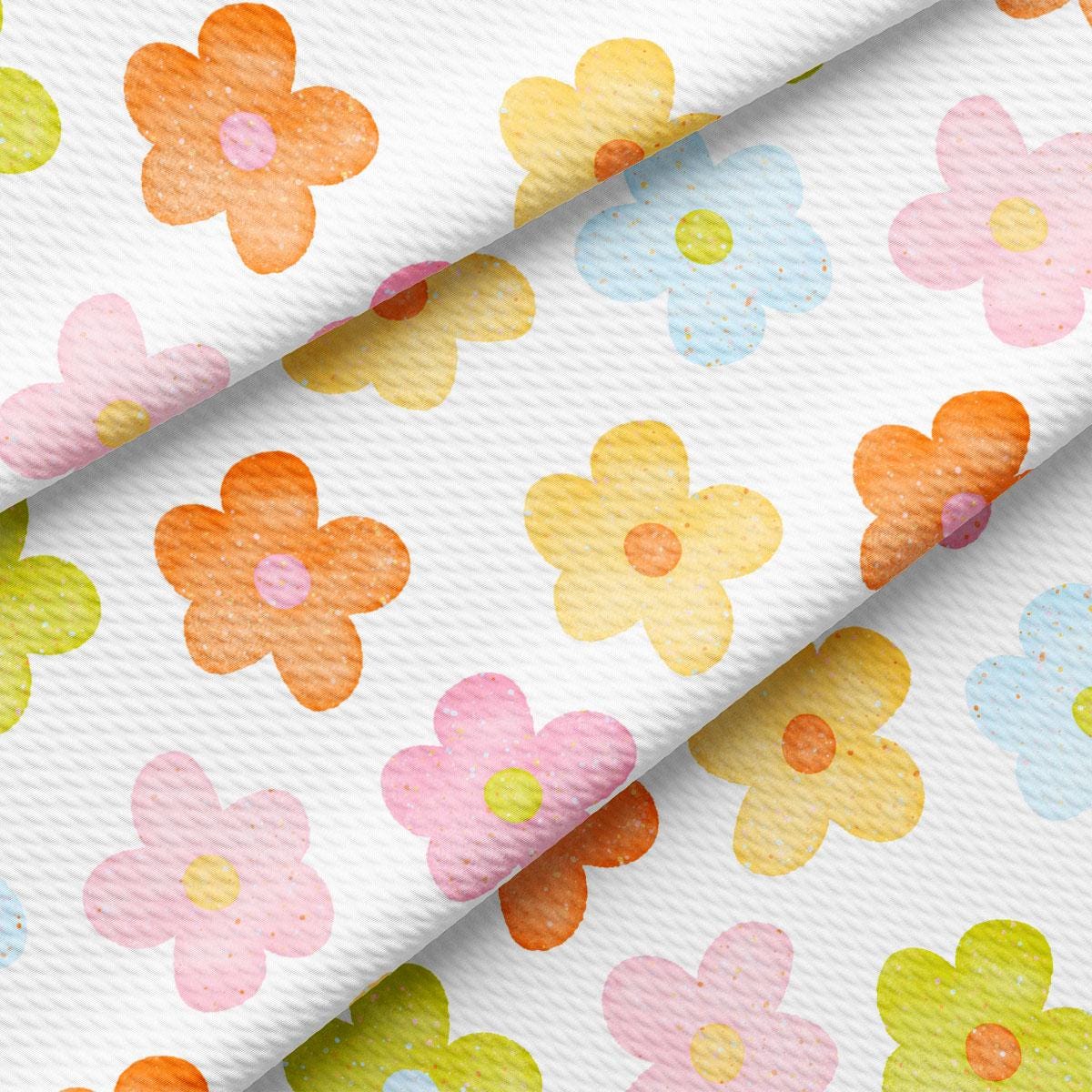 a colorful flower pattern on a white background
