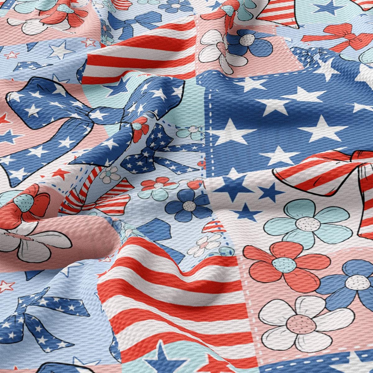 a close up of an american flag pattern