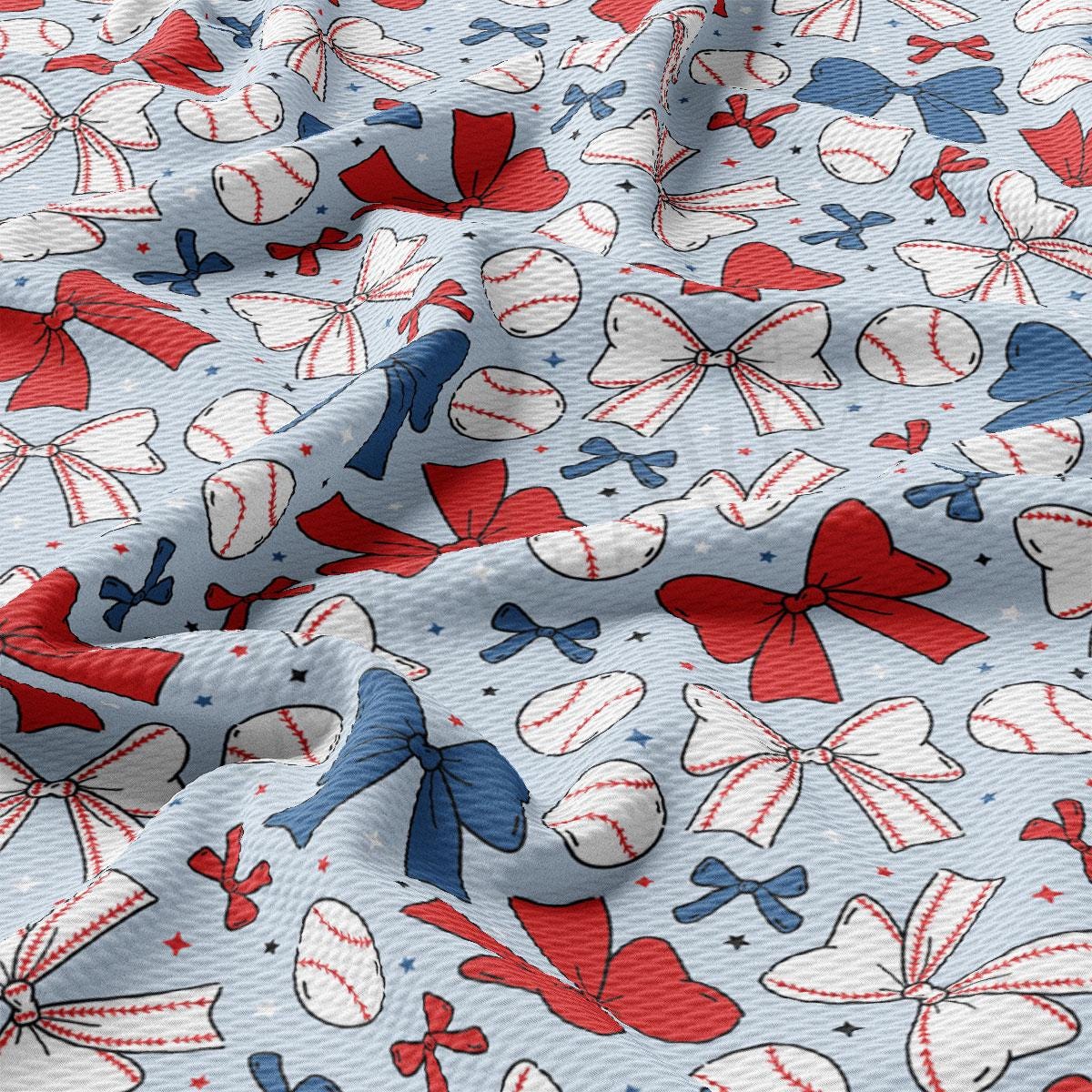 a close up of a baseball pattern on a blue background