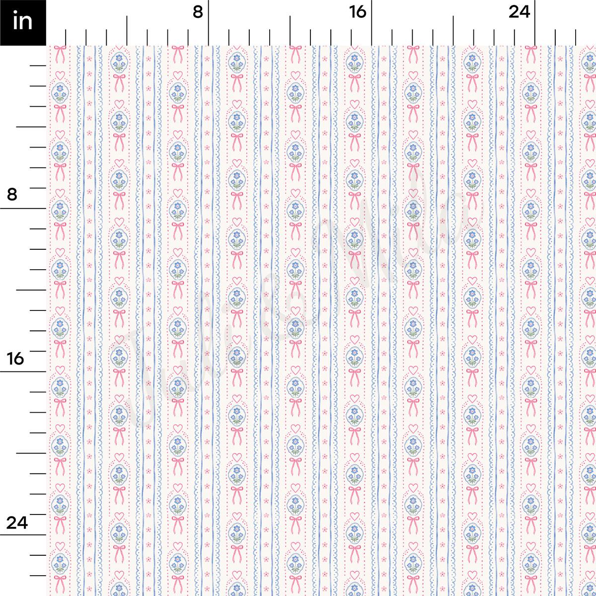 a repeating pattern of pink and blue stripes with floral designs. The pattern is arranged in a grid-like fashion, with each row containing the same number of stripes. The image is not a single photograph but rather a collection of images that have been combined to create a larger pattern. The pattern is not described in detail, but it is clear that it is a repeating design with a consistent color scheme and floral motifs.