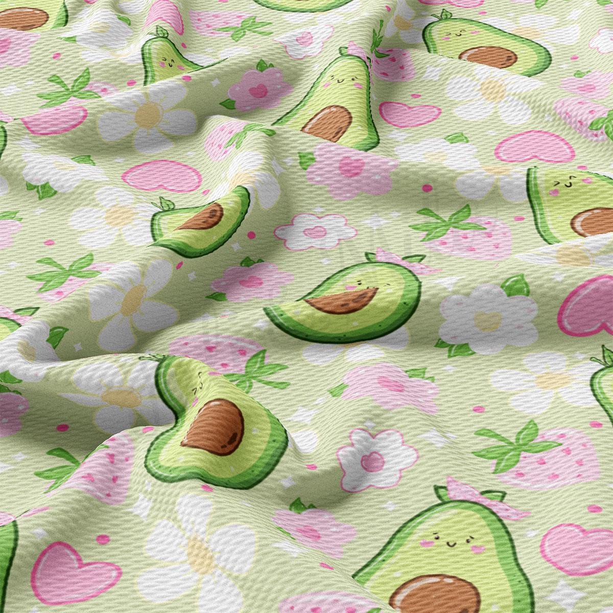 an avocado pattern on a green background