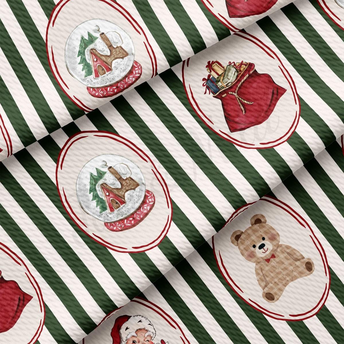 The image is a collage of Christmas-themed images, including a snow globe, a red gift bag, a teddy bear, and Santa Claus.