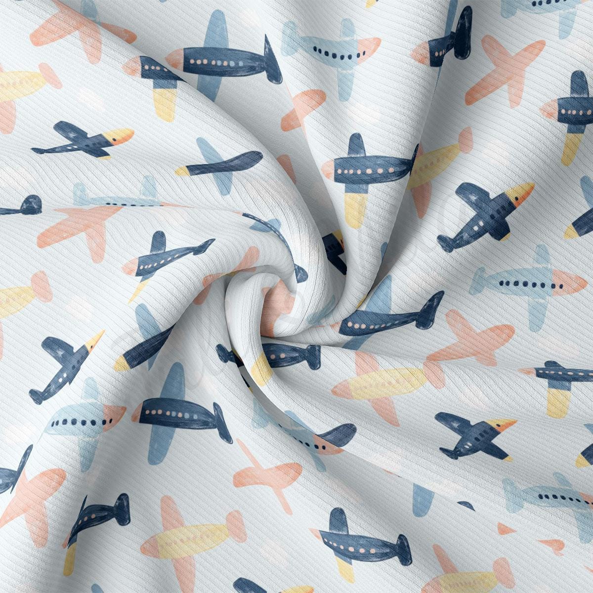 a pattern of airplanes on a white background