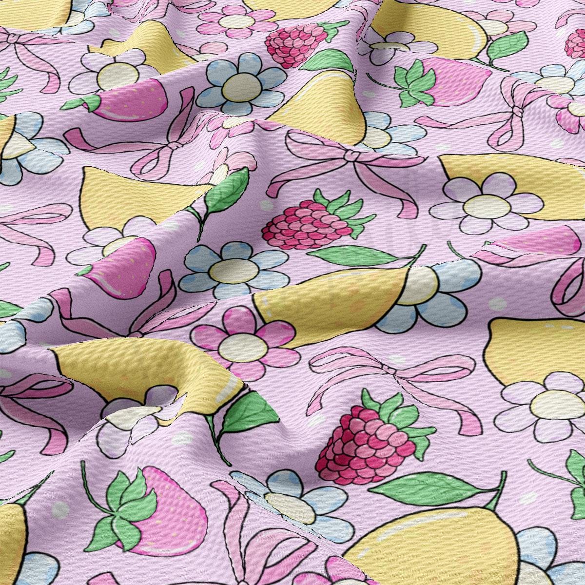 a pink and yellow floral print fabric