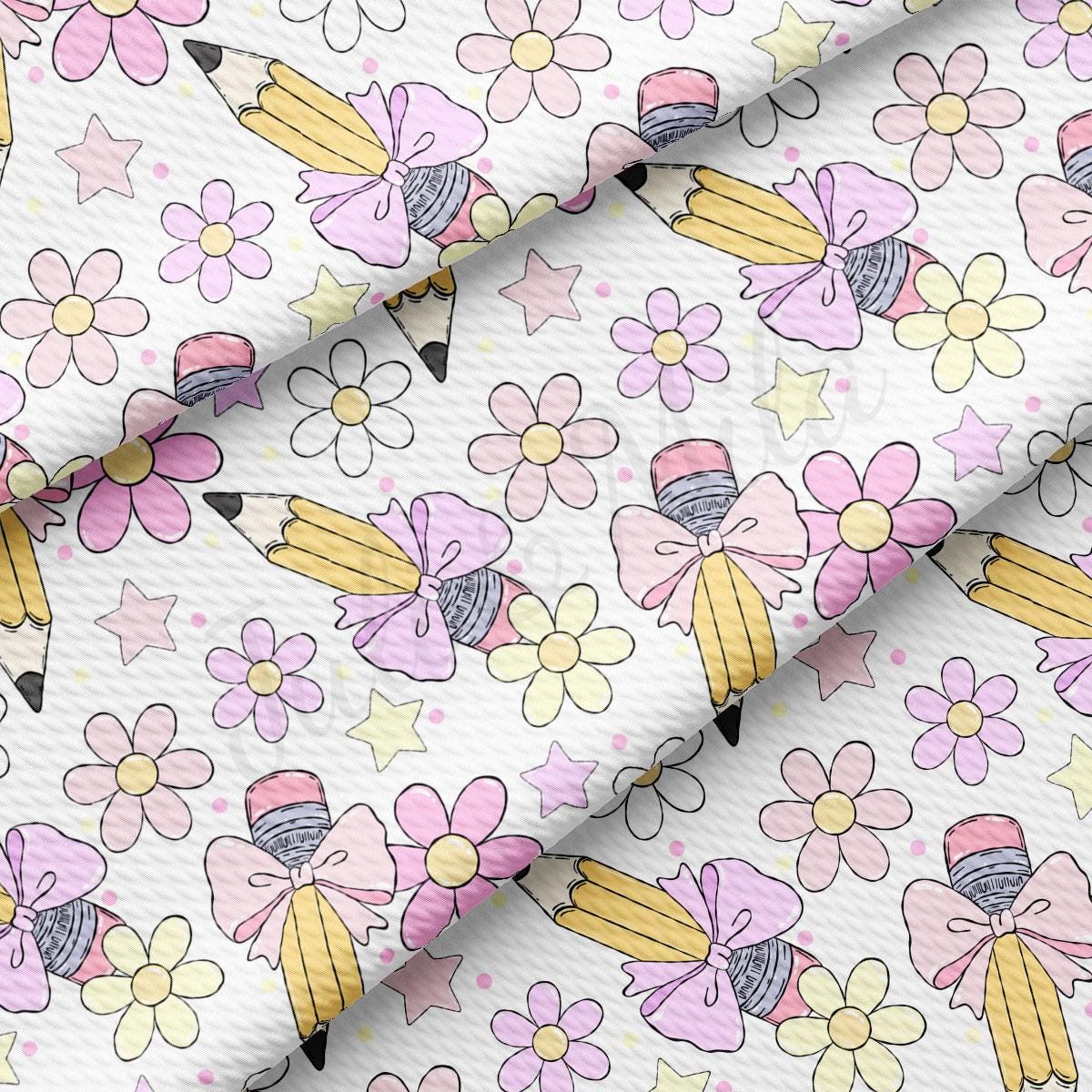 a white background with pink and yellow flowers