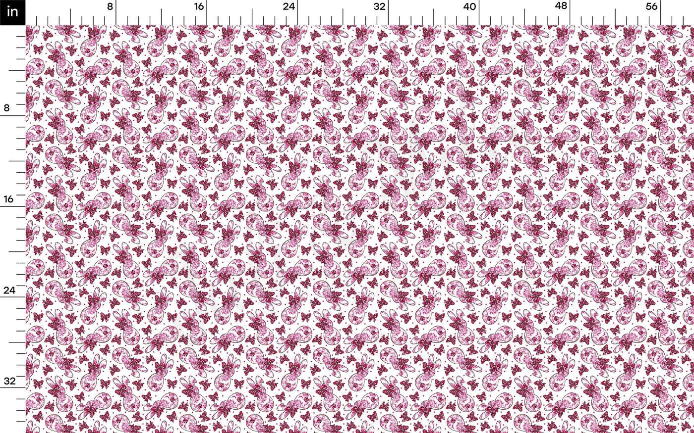 a ruler with a pink flower pattern on it