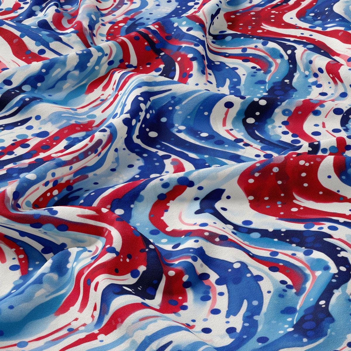 a red, white, and blue pattern on a fabric