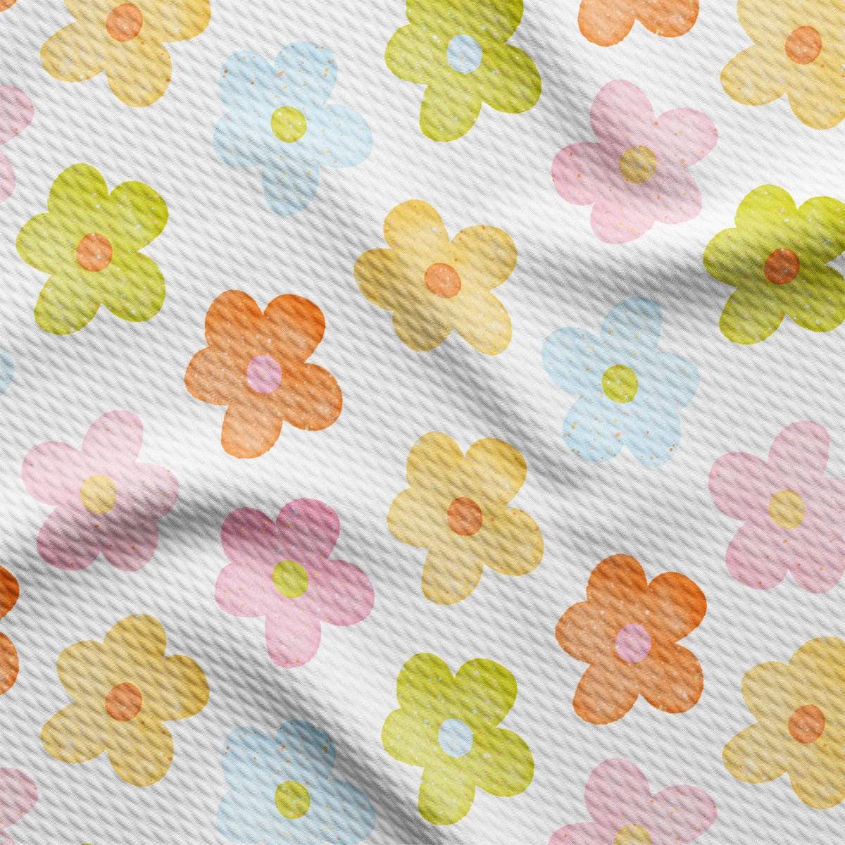 a colorful flower pattern on a white background