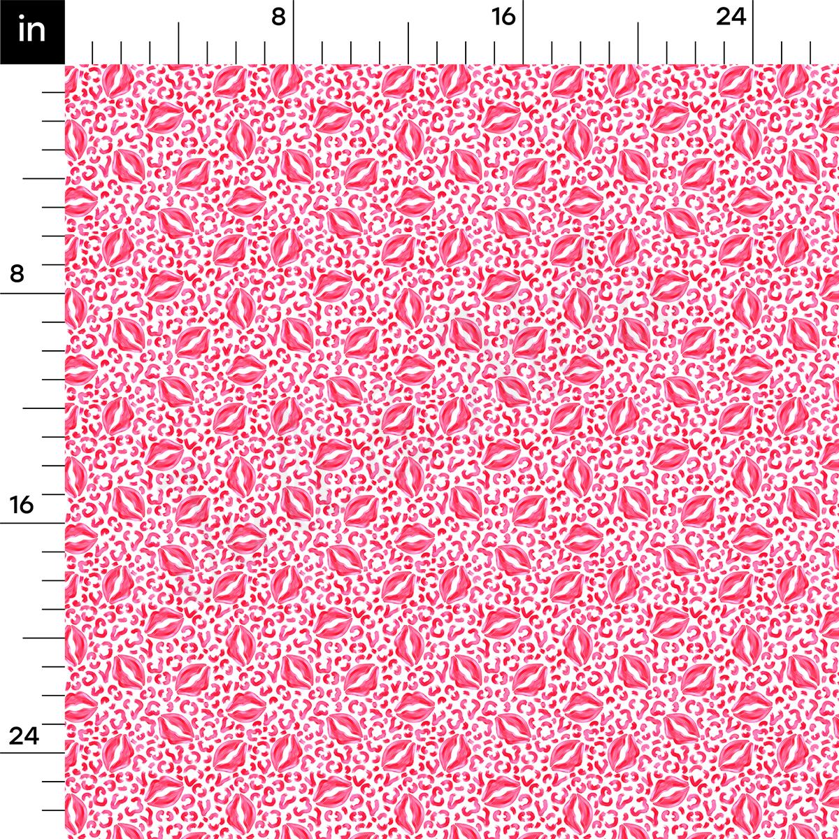 a ruler with a pink pattern on it