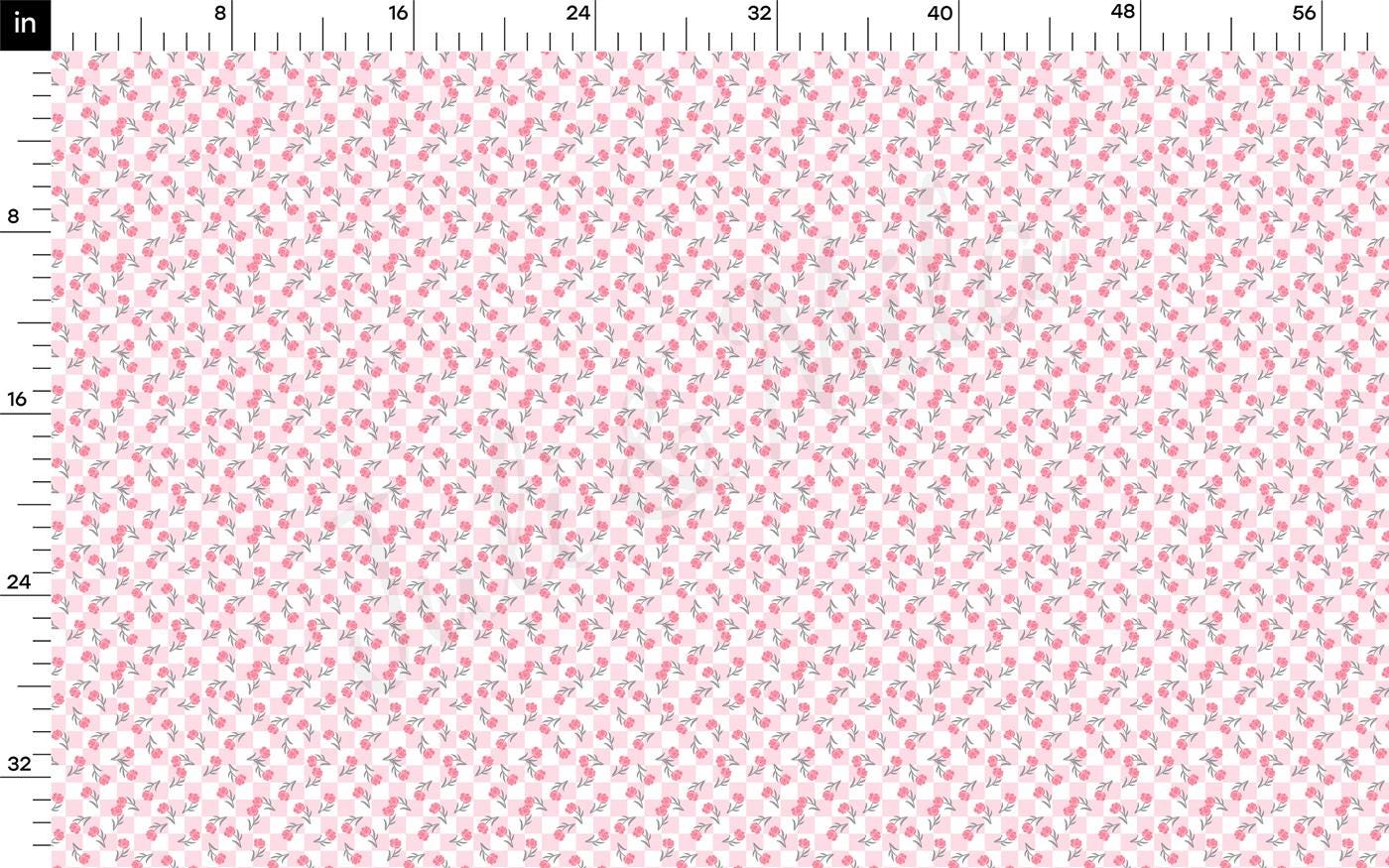 a ruler with a pink and white pattern on it