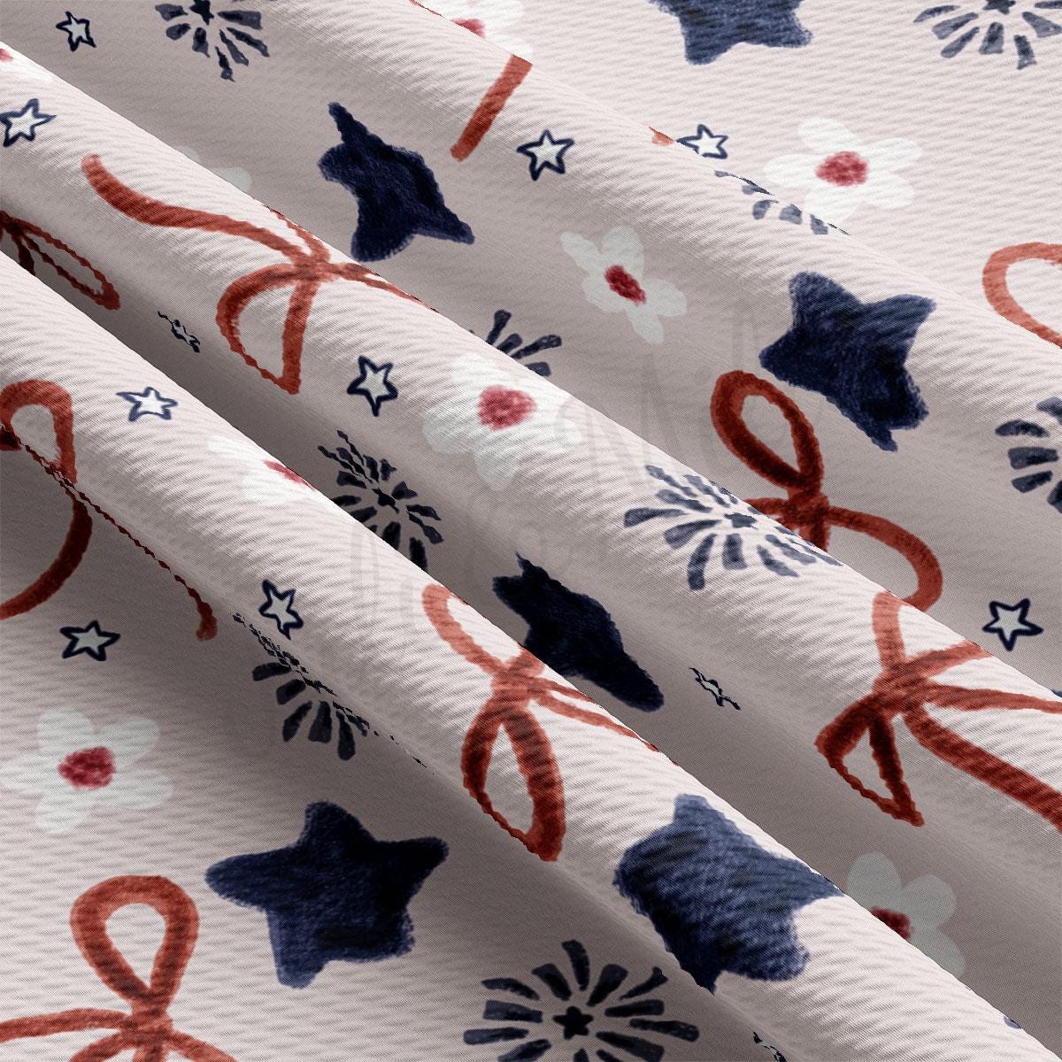 a white background with red, white, and blue bows